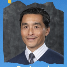 Dr. Sorensen with a blue background.